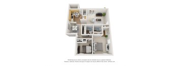 a stylized floor plan of a 1 bedroom floor plan