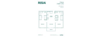 a floor plan of a 2 bedroom apartment at rssa