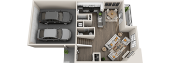 the 2021 2021 fs floor plan with a car in the garage