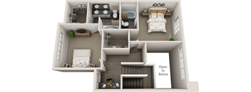 the 1190 sqft floor plan has a bedroom and a living room