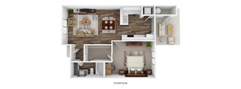 the 1190 floor plan  1 bedroom  1190 sq ft