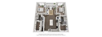 a 3 bedroom floor plan with a bedroom and a living room