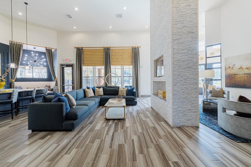 a living room with a couch and a coffee table