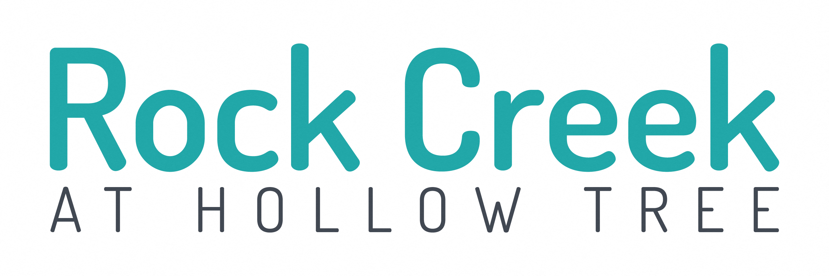 A logo with the text "Rock Creek at Hollow Tree".