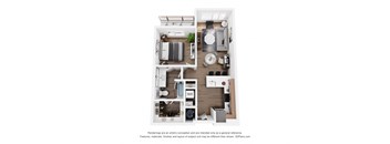 the outlook floor plan of 1190 sqft of living space with a bedroom
