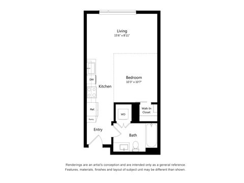 a floor plan of a bedroom apartment