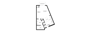 A black and white image of a floor plan for a house.