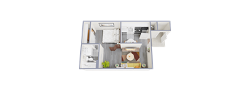 a floor plan of a one bedroom apartment