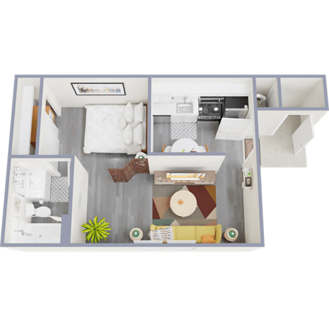 a floor plan of a one bedroom apartment