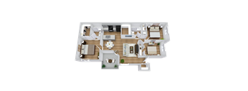 bedroom floor plan an open concept living room and kitchen with a dining room