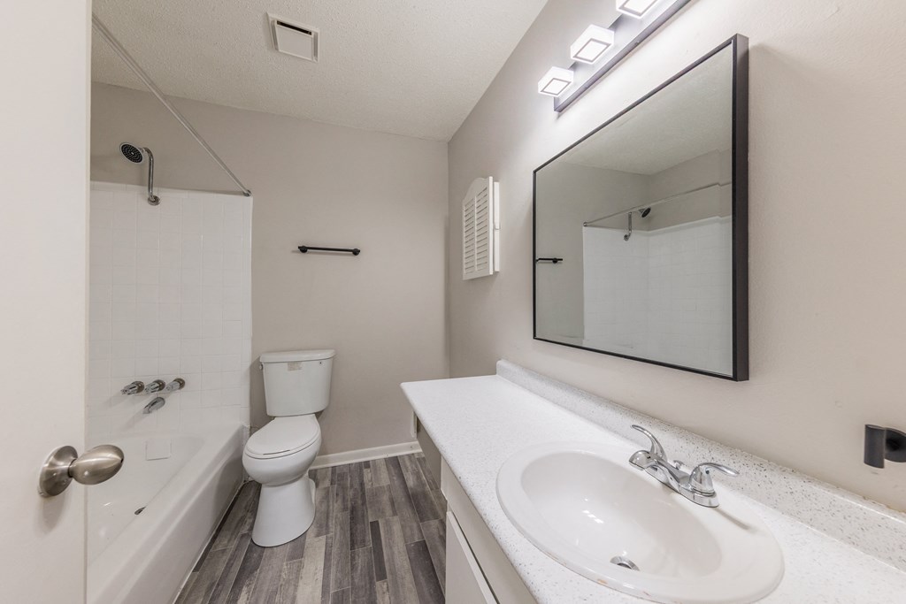 this is a photo of the bathroom of a 560 square foot, 1 bedroom apartment at as