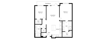 a floor plan of a house with an open floor plan and a staircase