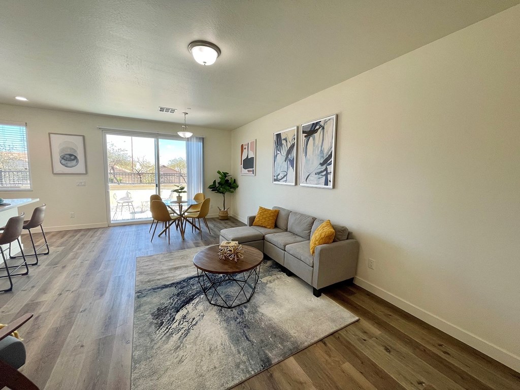 a living room with a couch and a coffee table