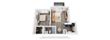 a 2 bedroom floor plan with a bathroom and a living room