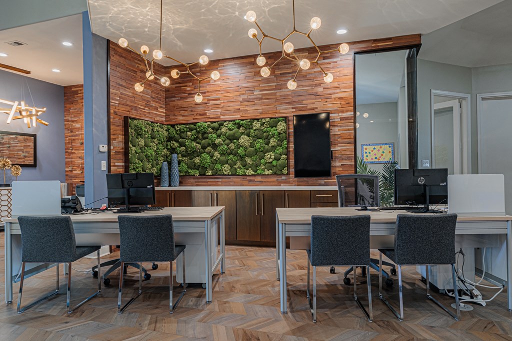 a room filled with furniture and a large window