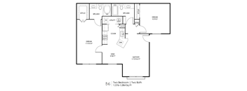 a floor plan of a house with a bedroom and a living room