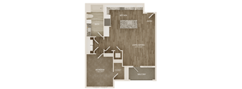 a floor plan of a living room with a wooden floor