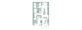 a floor plan of a room in a building