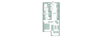 a floor plan of a room in a building