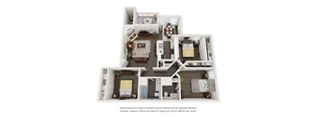 a 3d floor plan of a house