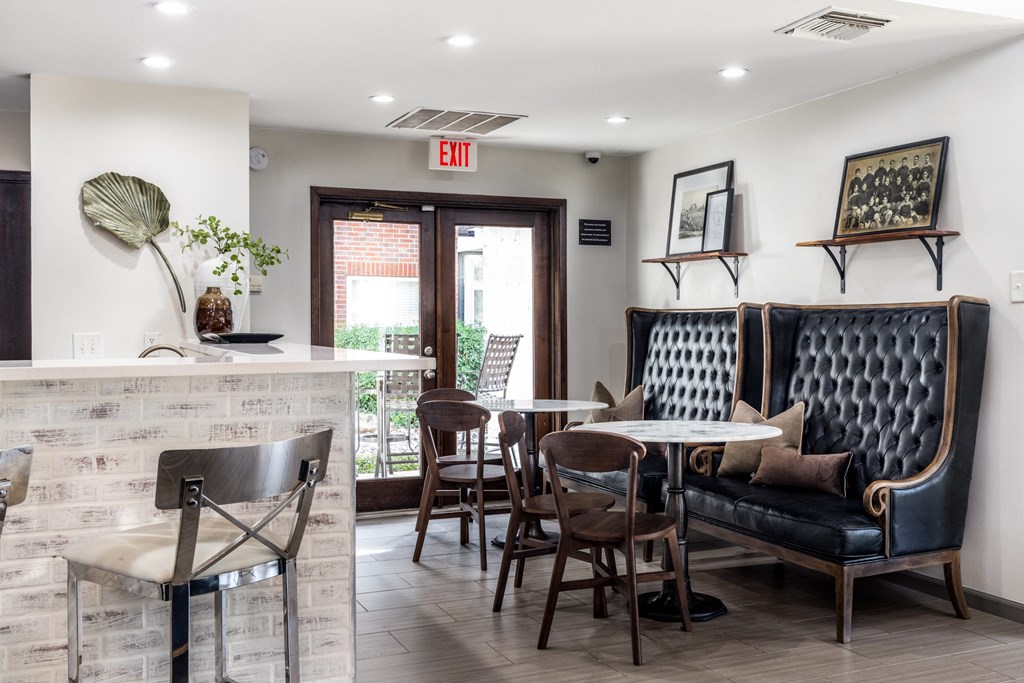 Resident Lounge Area with Kitchen and Seating