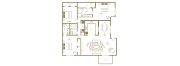 a diagram of a floor plan of a house with different symbols on it