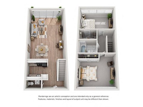 a floor plan of a house with a bedroom and a living room