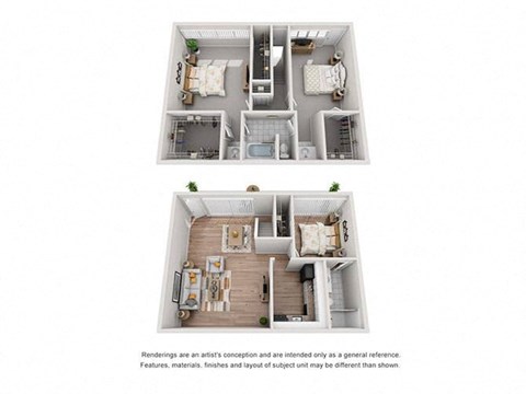 a 2 bedroom floor plan  villas at spring creek apartments