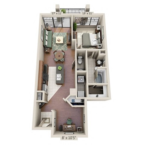 bedroom floor plan  the crossings at town center apartments