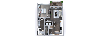a 3d drawing of our studio apartment at the abbey in trappist, k