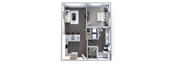 a floor plan of a 1 bedroom apartment at the abbey in trappist, k