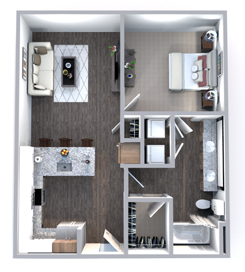 a floor plan of a 1 bedroom apartment at the abbey in trappist, k