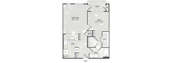 A floor plan of a house with labeled rooms such as "DW", "COOK", "HUTCH", and "ENTRY".