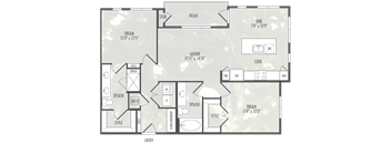 A diagram with various labeled shapes and measurements overlaid on a leafy background.