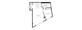 A black and white image of a floor plan for a house.