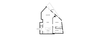 A black and white diagram of a house layout with labeled rooms.