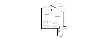 A black and white diagram of a house layout with labeled rooms.