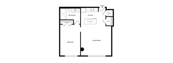 A black and white image of a floor plan for a home.