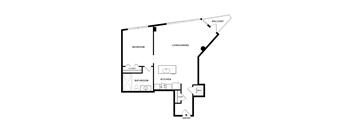 A black and white diagram of a house layout with labeled rooms.