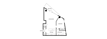 A black and white diagram of a house layout with labeled rooms.