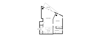 A black and white image of a house floor plan.
