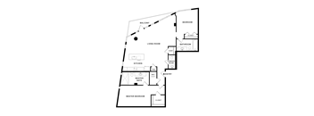 A black and white image of a house floor plan.
