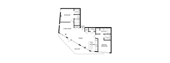 A black and white diagram of a house layout with labeled rooms.