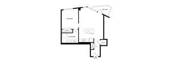 A black and white diagram of a house layout with labeled rooms.