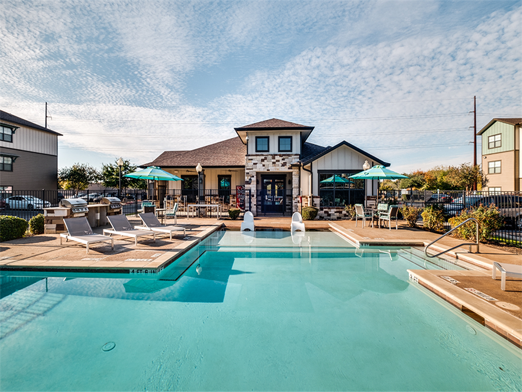 the swimming pool at our apartments