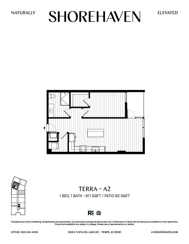 A black and white image of a floor plan for a property called Terra-A2.