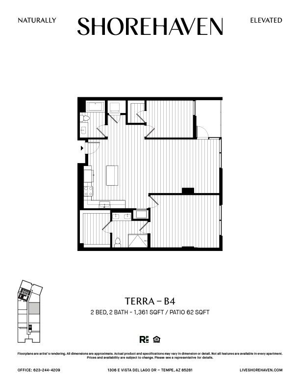 A black and white image of a floor plan for a property called Shorehaven.