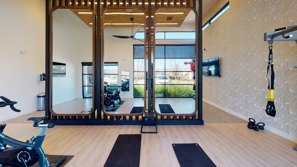 a view of the gym from the treadmill area