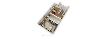a floor plan of a small apartment with a bedroom and a living room