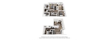 A floor plan of a two-story house with a living room, kitchen, dining room, and bedrooms.